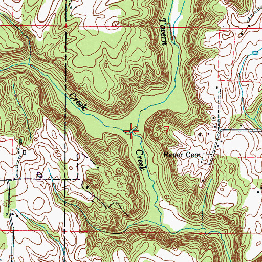 Topographic Map of Cave Creek, AL