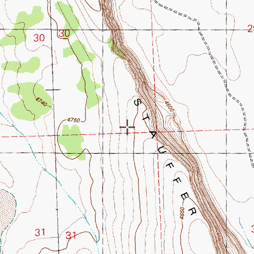 Topographic Map of Stauffer Rim, OR