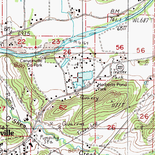 Topographic Map of Herberts Pond Park, OR
