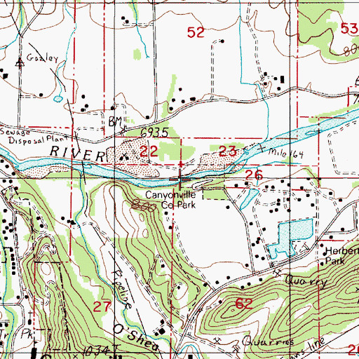 Topographic Map of Canyonville County Park, OR