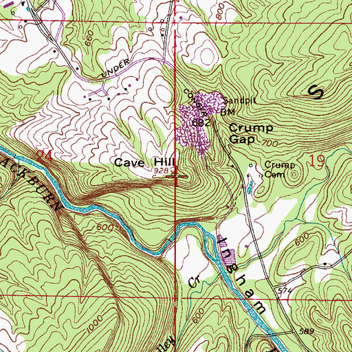 Topographic Map of Cave Hill, AL