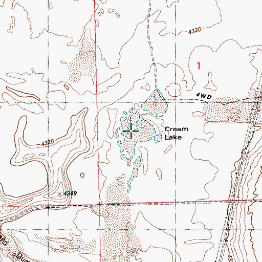 Topographic Map of Cream Lake, OR