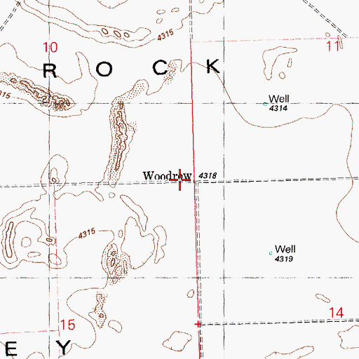 Topographic Map of Woodrow (historical), OR