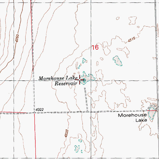 Topographic Map of Morehouse Lake Reservoir, OR