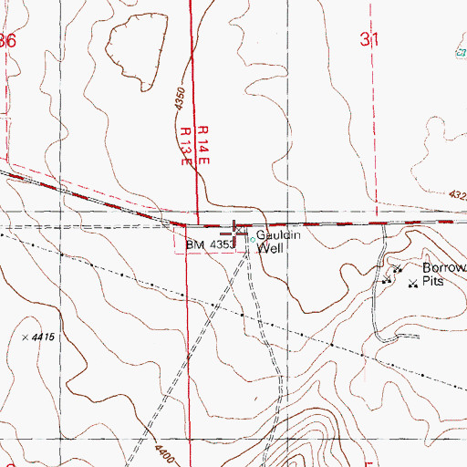 Topographic Map of Gauldin Well, OR