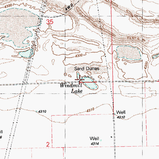 Topographic Map of Windmill Lake, OR