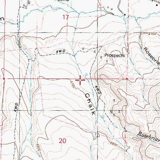 Topographic Map of Chalk Canyon, OR