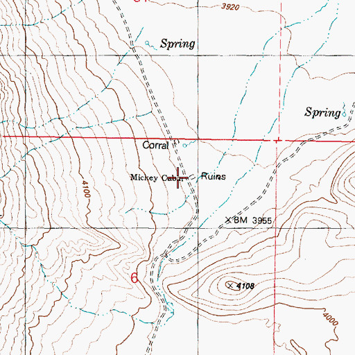 Topographic Map of Mickey Cabin (historical), OR