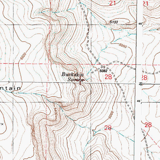 Topographic Map of Buckskin Spring, OR