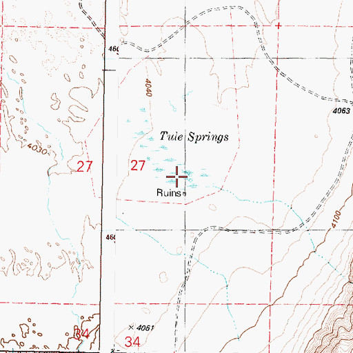 Topographic Map of Tule Springs, OR