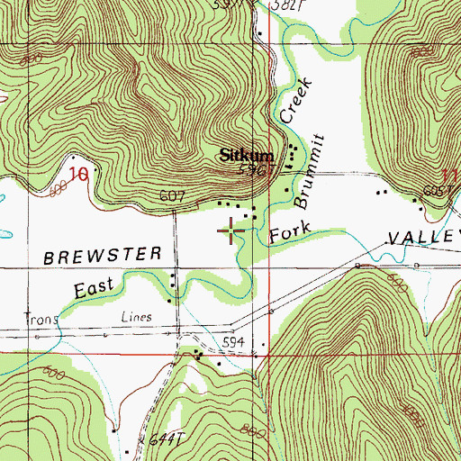 Topographic Map of Brummit Creek, OR
