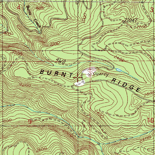 Topographic Map of Burnt Ridge, OR