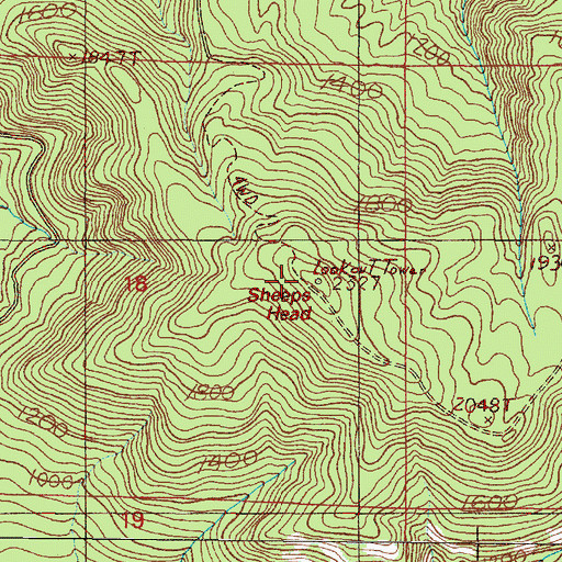 Topographic Map of Sheeps Head, OR
