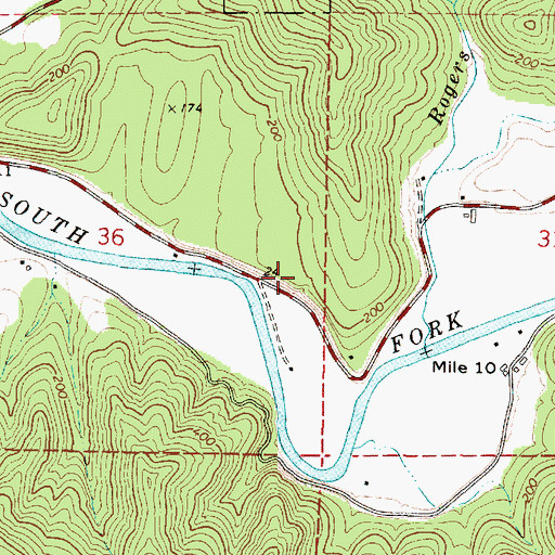 Topographic Map of Rogers Spring, OR