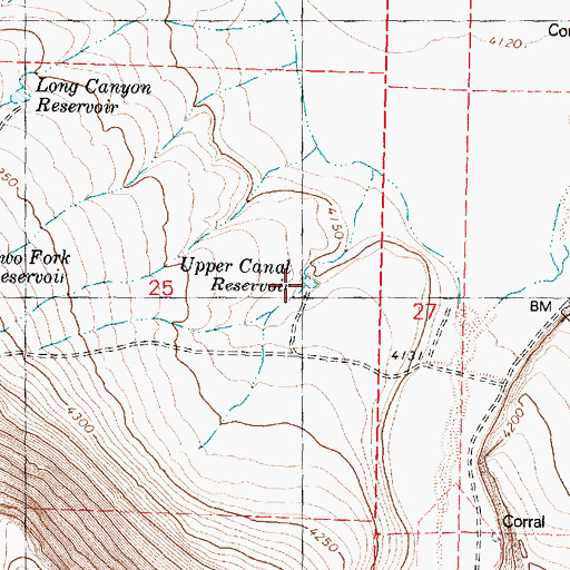 Topographic Map of Upper Canal Reservoir, OR