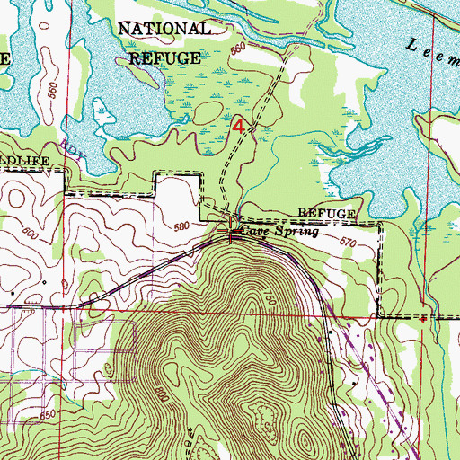 Topographic Map of Cave Spring, AL