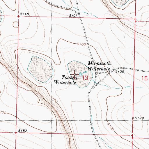 Topographic Map of Tooney Waterhole, OR