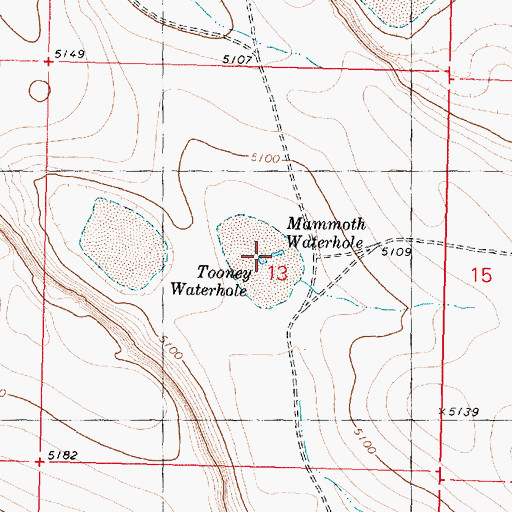 Topographic Map of Mammoth Waterhole, OR