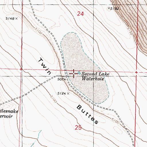 Topographic Map of Second Lake Reservoir, OR