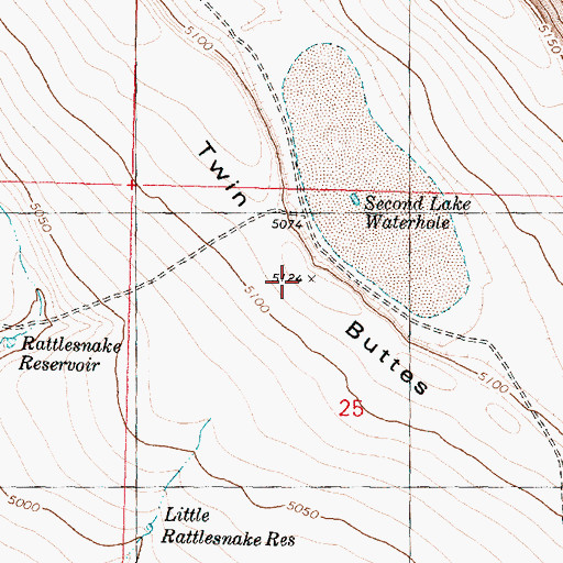 Topographic Map of Twin Buttes, OR
