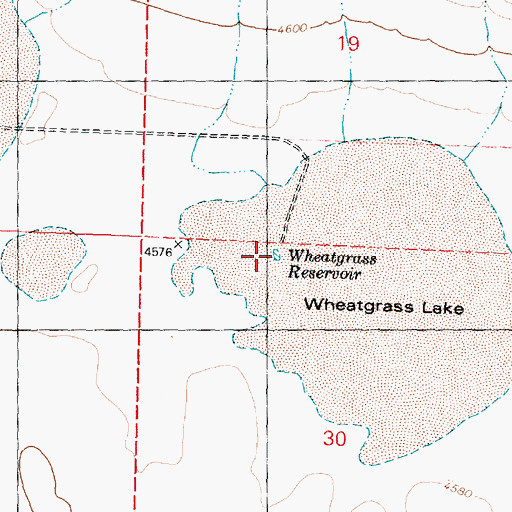 Topographic Map of Wheatgrass Reservoir, OR