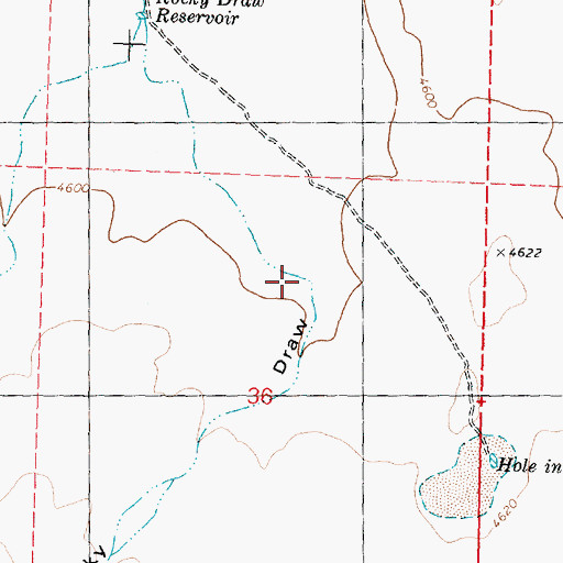 Topographic Map of Rocky Draw, OR