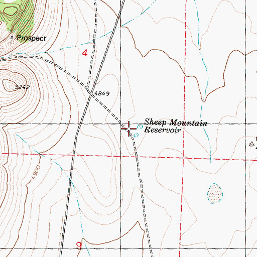 Topographic Map of Sheep Mountain Reservoir, OR