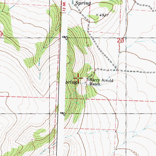 Topographic Map of Harry Arnold Ranch, OR