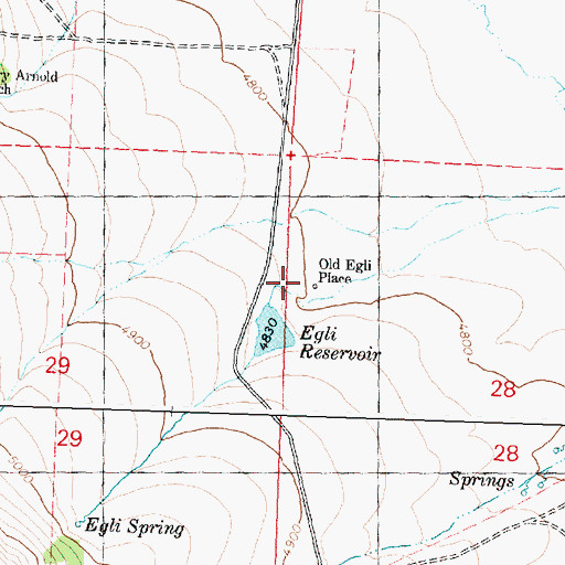 Topographic Map of Old Egli Place, OR
