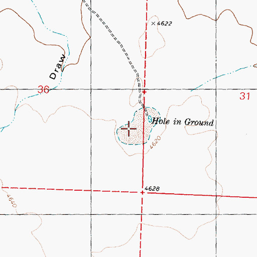 Topographic Map of Hole in Ground, OR