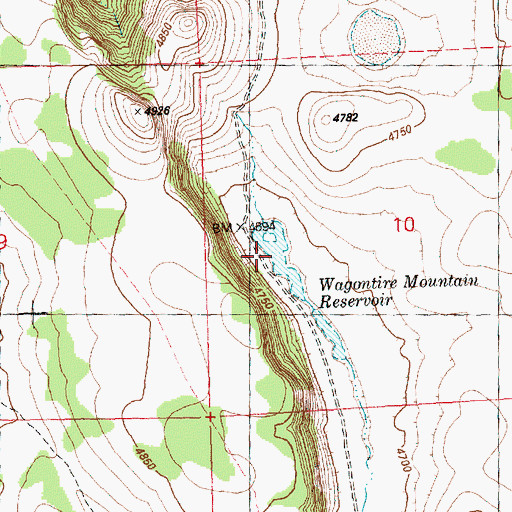 Topographic Map of Wagontire Mountain Reservoir, OR