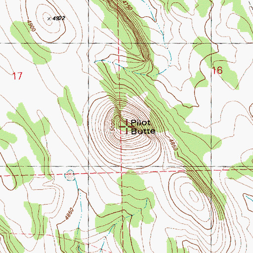 Topographic Map of Pilot Butte, OR