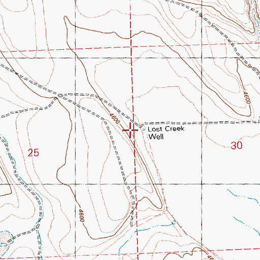 Topographic Map of Lost Creek Well, OR