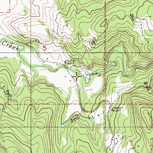 Topographic Map of Titus Creek, OR