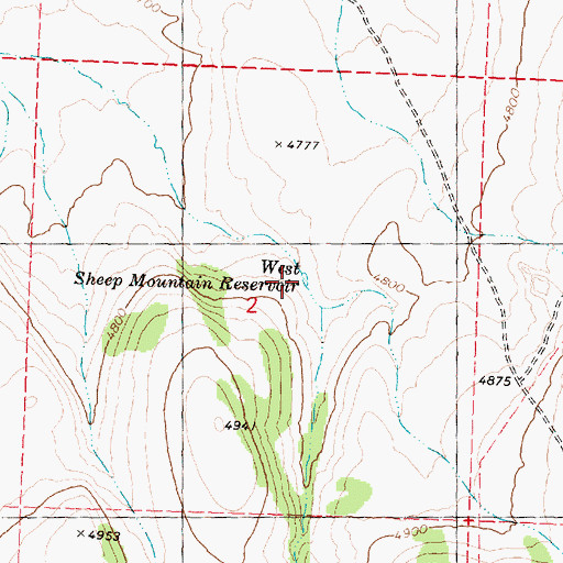 Topographic Map of West Sheep Mountain Reservoir, OR