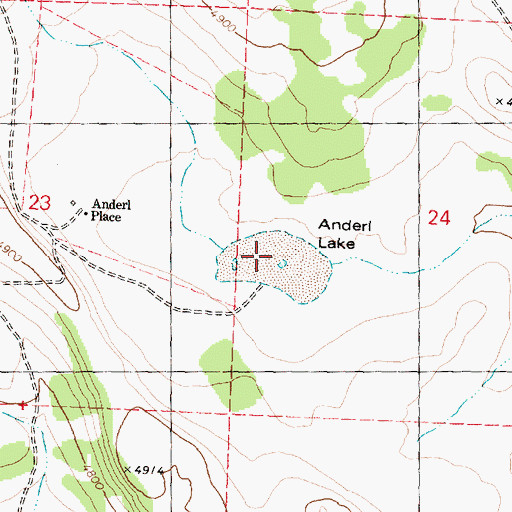 Topographic Map of Anderl Lake, OR