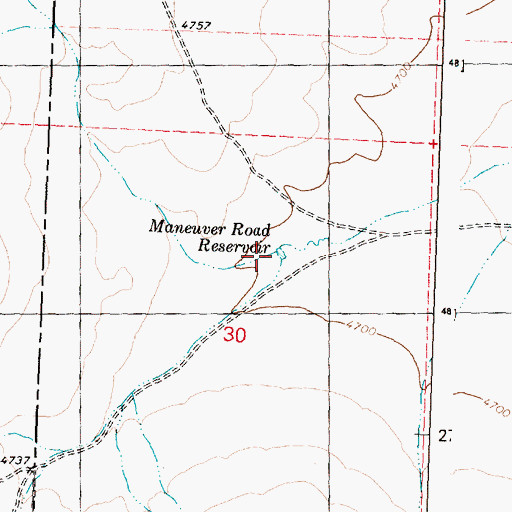 Topographic Map of Manoeuver Road Reservoir, OR
