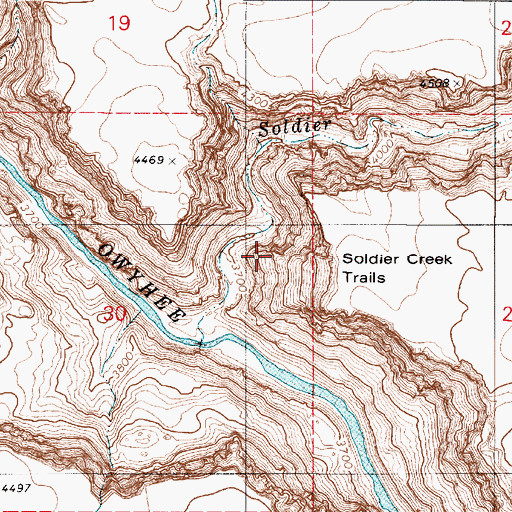 Topographic Map of Soldier Creek Trails, OR