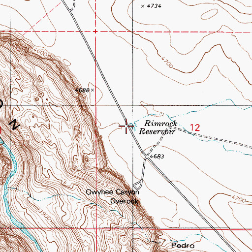 Topographic Map of Rimrock Reservoir, OR