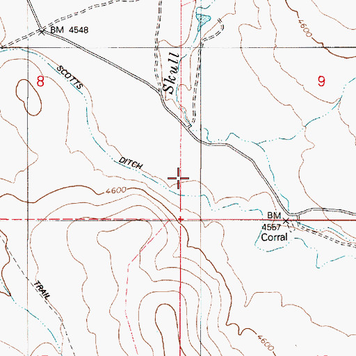 Topographic Map of Scotts Ditch, OR