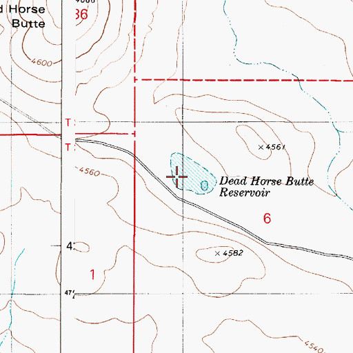 Topographic Map of Dead Horse Butte Reservoir, OR