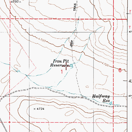 Topographic Map of Iron Pit Reservoir, OR