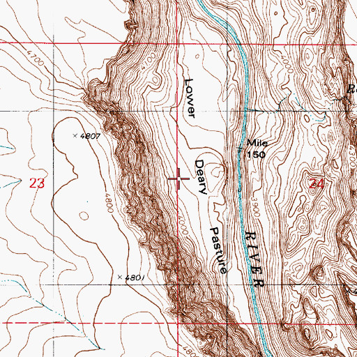 Topographic Map of Lower Deary Pasture, OR