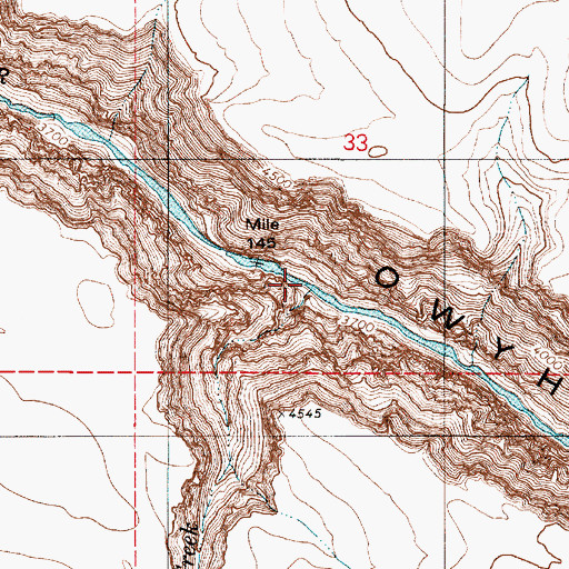 Topographic Map of Skull Creek, OR