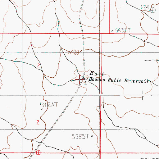 Topographic Map of East Hoodoo Butte Reservoir, OR