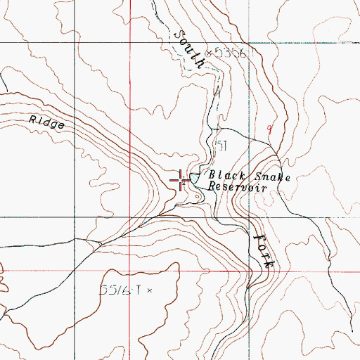 Topographic Map of Black Snake Reservoir, OR