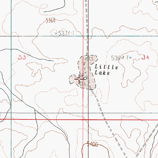 Topographic Map of Little Lake, OR