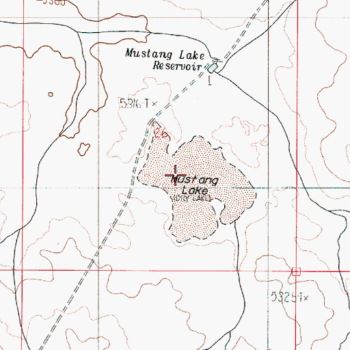 Topographic Map of Mustang Lake, OR