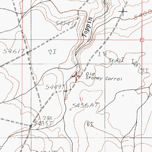 Topographic Map of Old Stoney Corral, OR