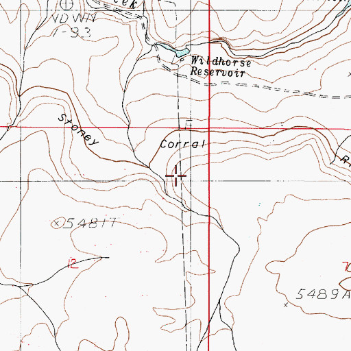 Topographic Map of Stoney Corral Ridge, OR